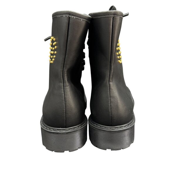 Valentino By Mario Valentino Marti Leather Black Combat Boots Women's, Sz 9 NWOB - Picture 3 of 9